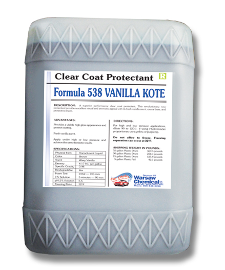 Formula 538 Vanilla Kote Clear Coat Protectant - 5 Gallon